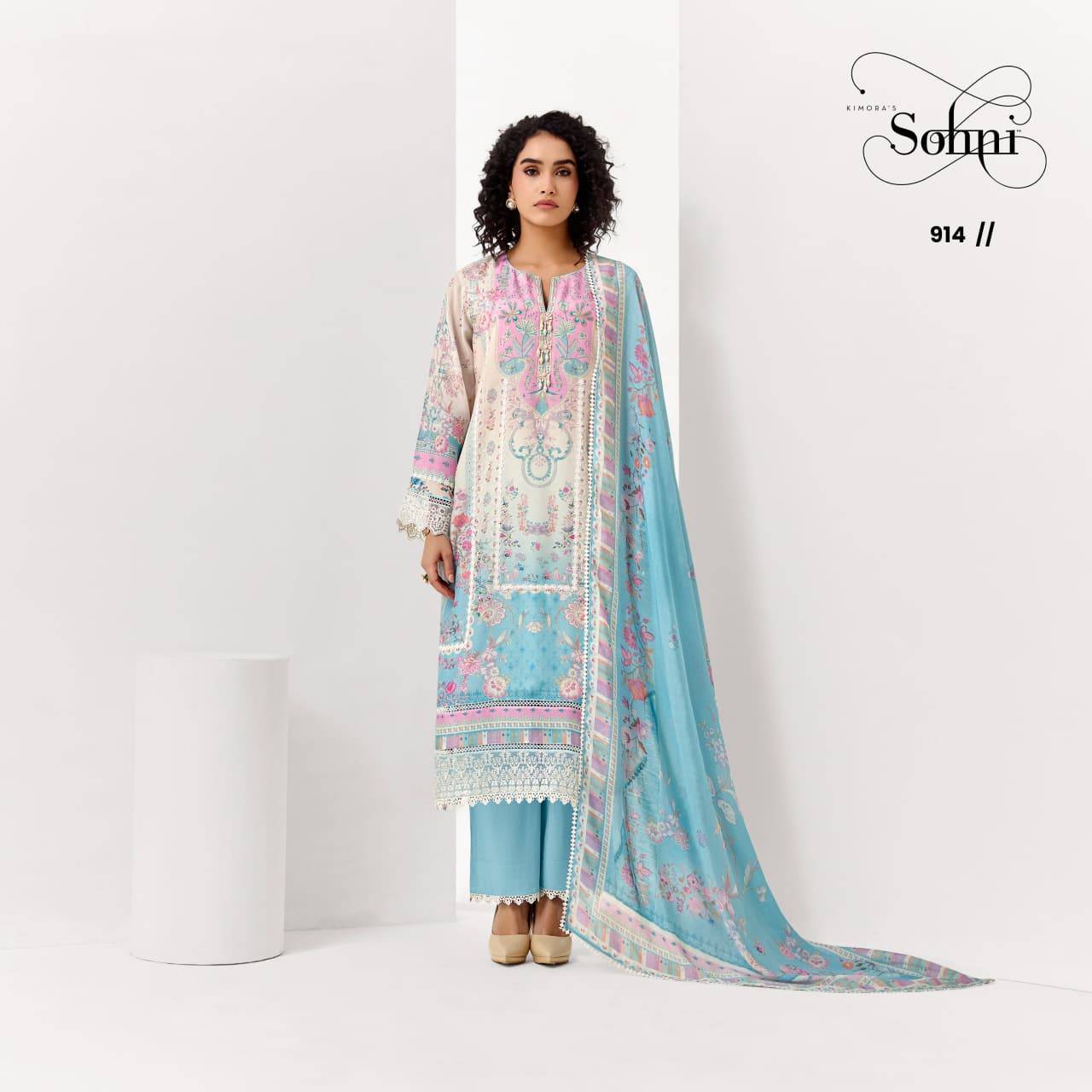 Sohani Beauty Vol 84 By Kimora suit 911 To 914 Series Stylish Beautiful Colourful Muslin Dresses At Wholesale Price